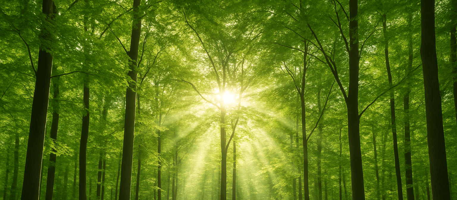A maturing woodland planted through Carbon Footprint projects