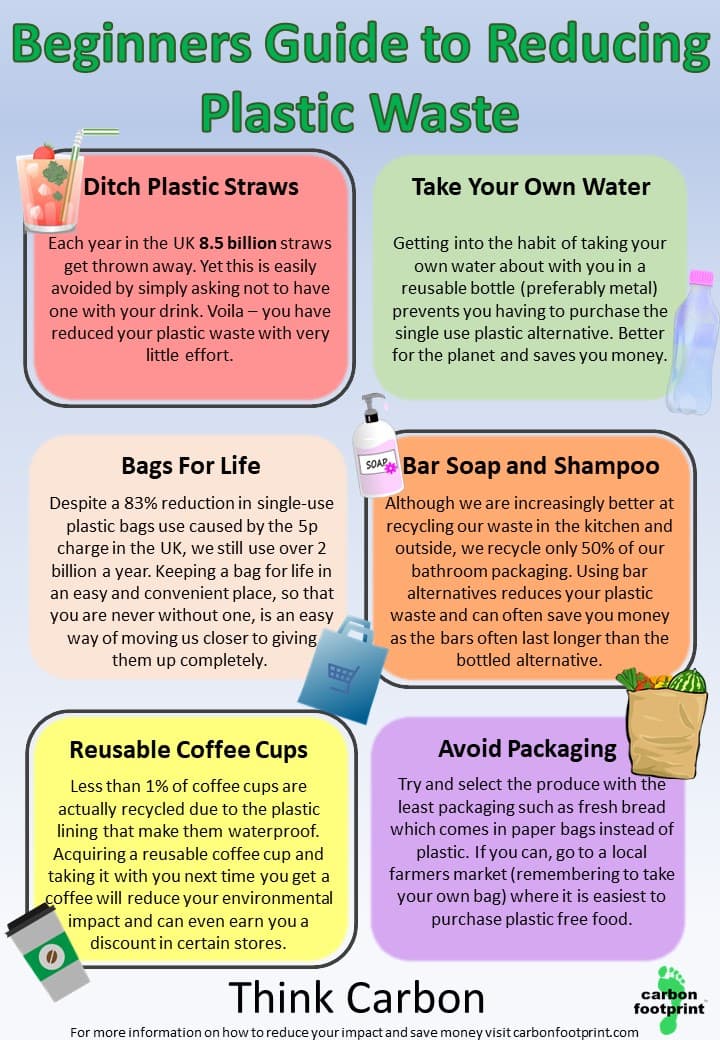 Plastic reduction carbon savings poster