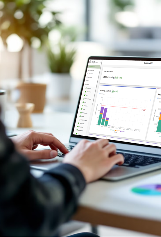 Sustrax platform on laptop